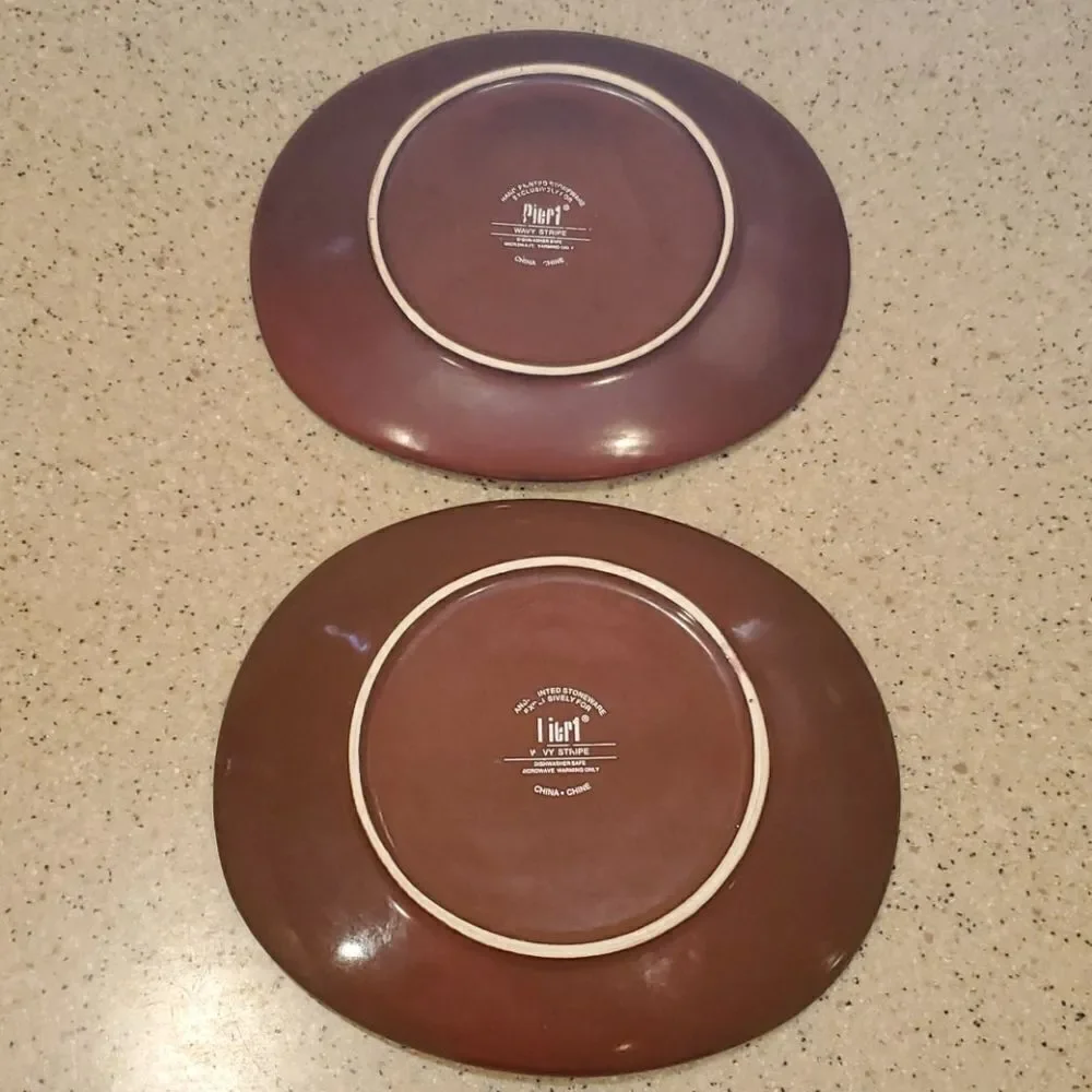 Pier One Wavy Stripe Plate Set of 2 Plates
